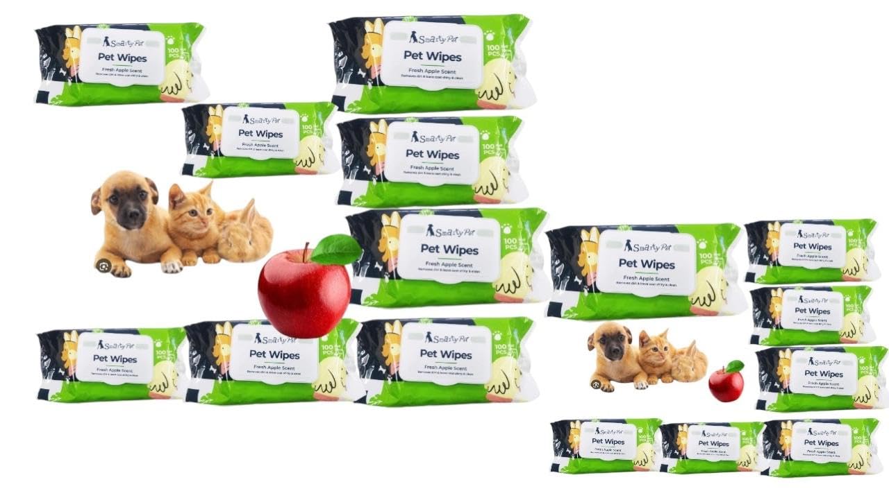 See full amazon price history chart for SmartyPet Pet Wet Wipes | 100 Count | Cat & Dog Wipes | Aloe Vera & Fresh Green Apple | Ph Balance | Dry Bath | Ear & Paw | Cleaning & Deodorizing | Hygiene Essentials 6 x 8 Inches (Pack of 15) SmartyPet Pet Wet Wipes | 100 Count | Cat & Dog Wipes | Aloe Vera & Fresh Green Apple | Ph Balance | Dry Bath | Ear & Paw | Cleaning & Deodorizing | Hygiene Essentials 6 x 8 Inches (Pack of 15) (B0CZDVQ6BV) Amazon Price History, Amazon Price Tracker