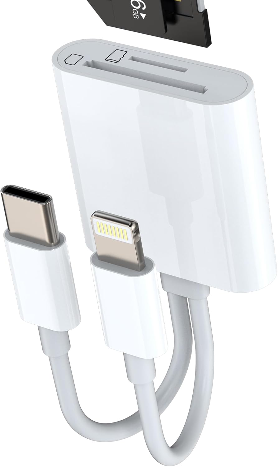 Type C Lightning to SD Card Reader Micro SD USB C Adapter for Apple iPhone 15 Pro MAX Plus for iPad Macbook Air Compatible with Samsung Card Reader Compact Flash Connector Memory Stick Cable