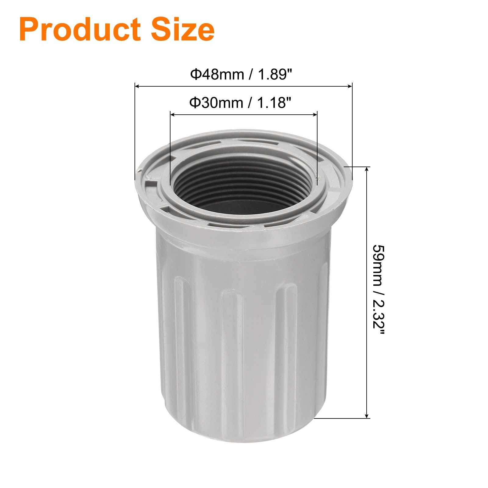 QUARKZMAN 2 Piezas Base Fija De Tuerca Para Grifo ID 1.18" x H 2.32" Tuerca De Fijación De Plástico Para Grifo Ensamblaje Fijo De Grifo Para Cocina Y Baño Gris