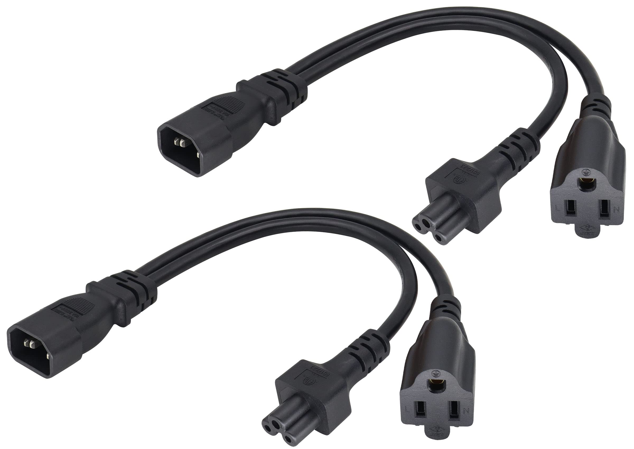 Amazon.com: AAOTOKK (2 pack)C14 to C5+NEMA 5-15R Y Splitter AC
