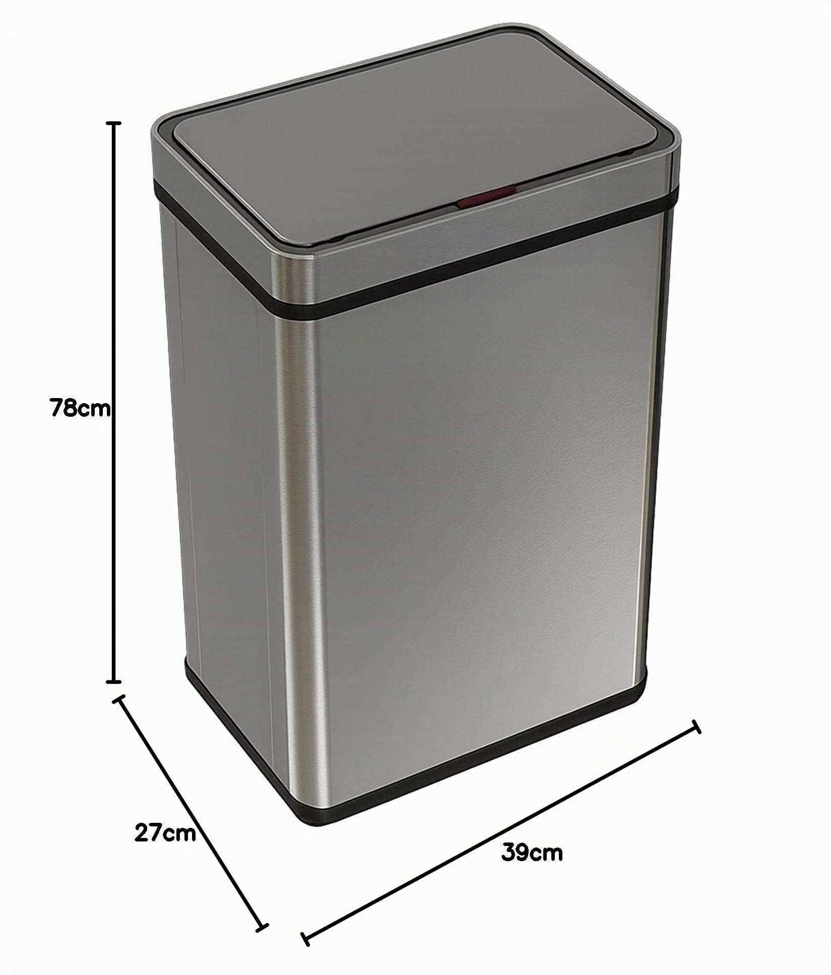 Cubo de Basura de 70L color Metálico en Acero inoxidable con Sensor automático y Filtro antiolor 78cm altura