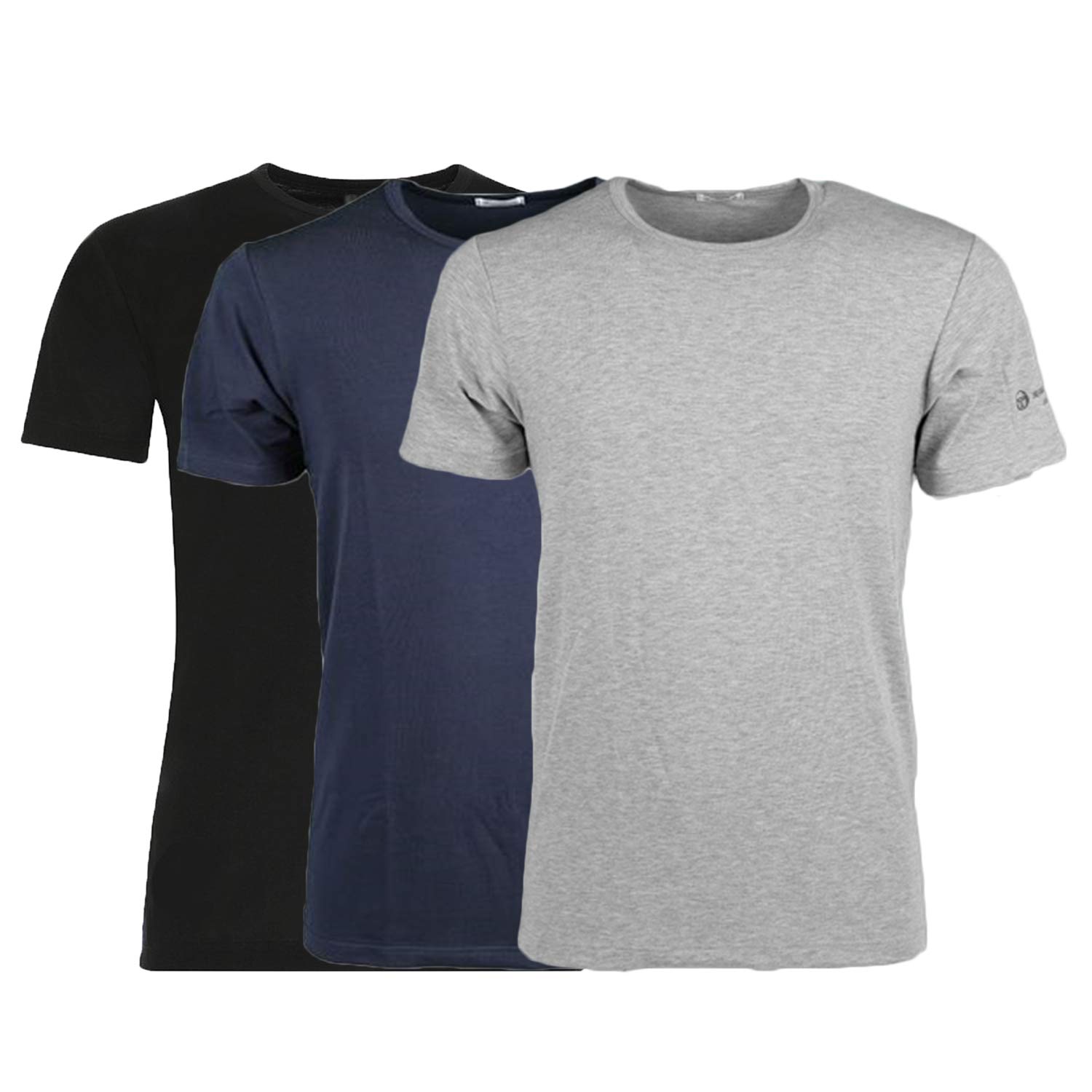 Sergio Tacchini, Set da 6 Magliette Intime Uomo in Cotone Elasticizzato Modello paricollo. ASSORTITA Terza