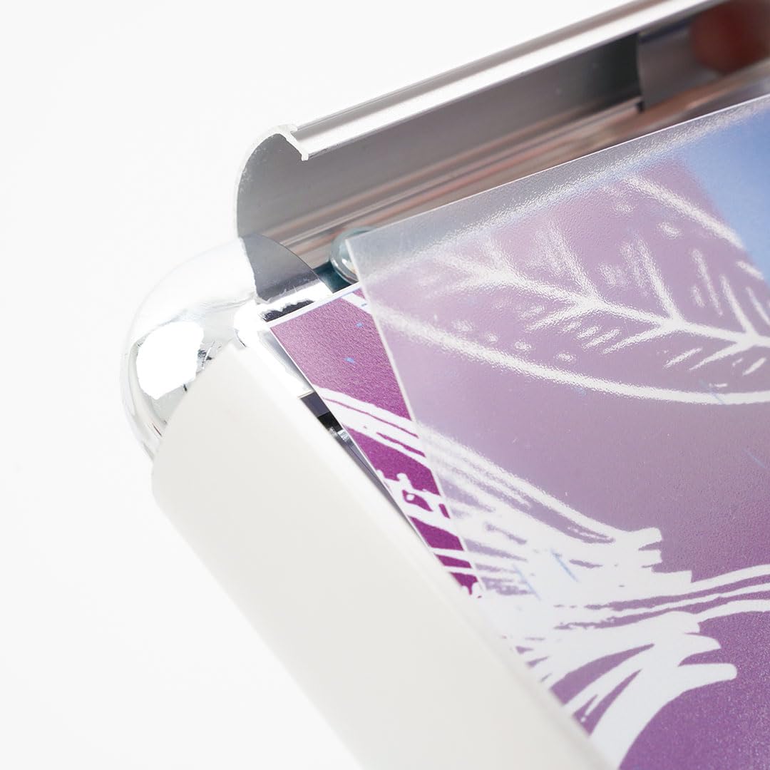 Danieli - Leggio Porta Menu A4 Orientabile. Espositore da Terra con Cornici a Scatto in Alluminio Anodizzato Silver. Supporto da Pavimento con Base Rettangolare in MDF per Poster e Avvisi