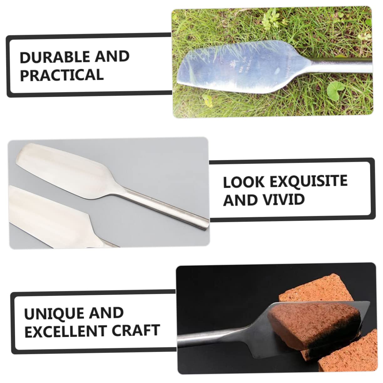 NUOBESTY Paleta de Inoxidable Herramienta de Albañilería Resistente Llana para Construcción Reparaciones Pequeñas 1 Pieza