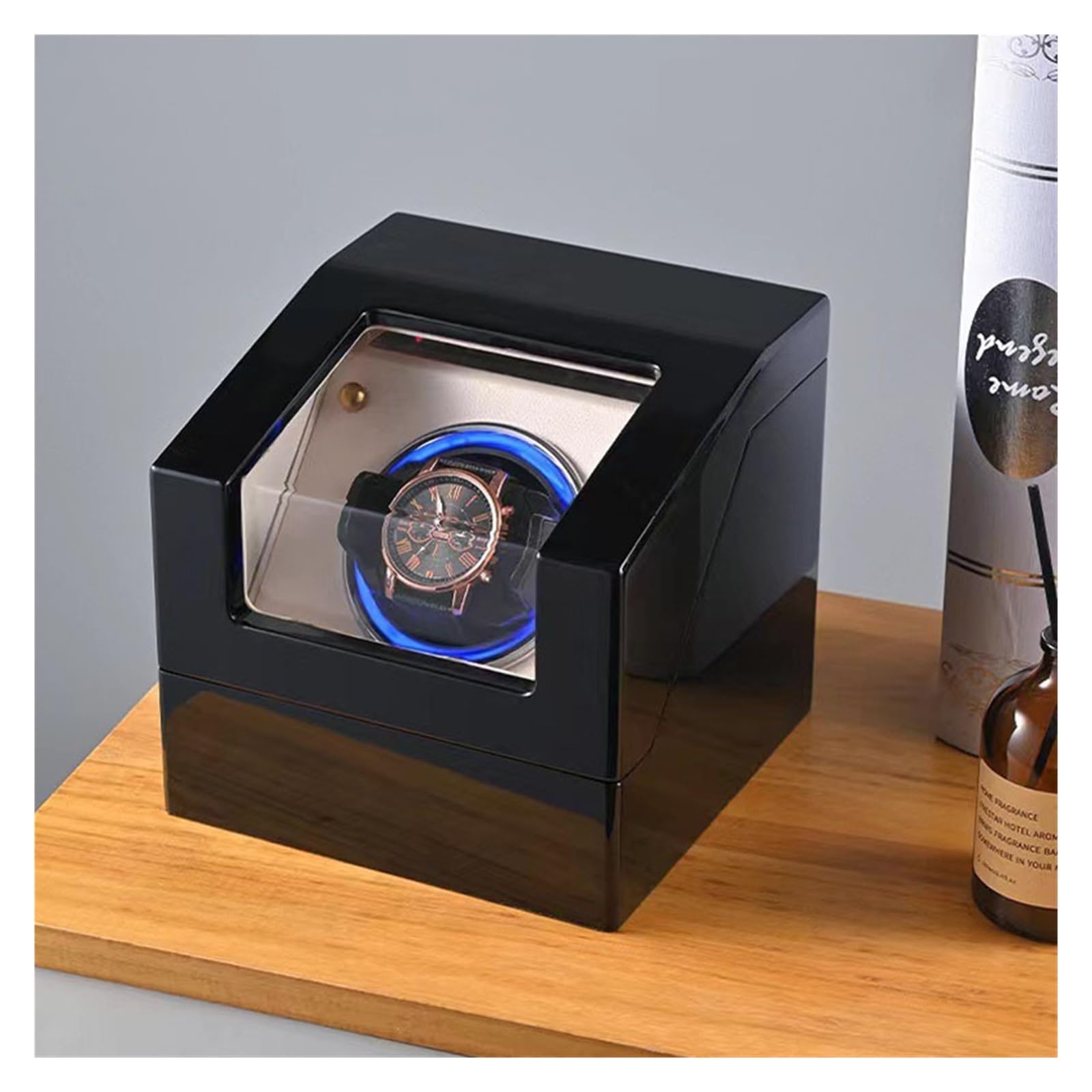 Cassetta di sicurezza, Scatola Avvolgitore Automatico For Orologi In Legno Impronta Digitale Touch Meccanismo Silenzioso Movimento Scatole Avvolgitore For Orologi Strumenti For La Raccolta Di Orologi
