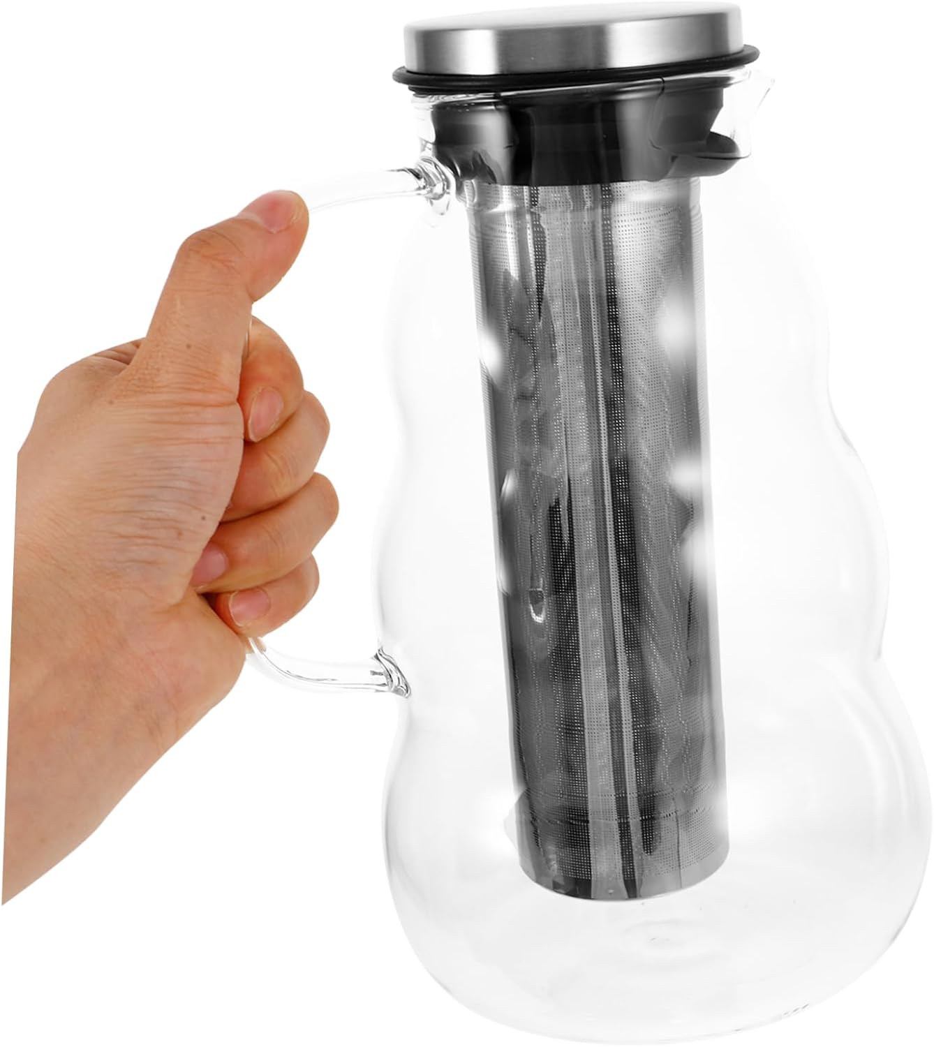 Zerodeko Large-capacity Cold Brew Coffee Pitcher Glass Beverage Storage for Iced Drinks for Parties Bbqs and Picnics and Easy to Clean