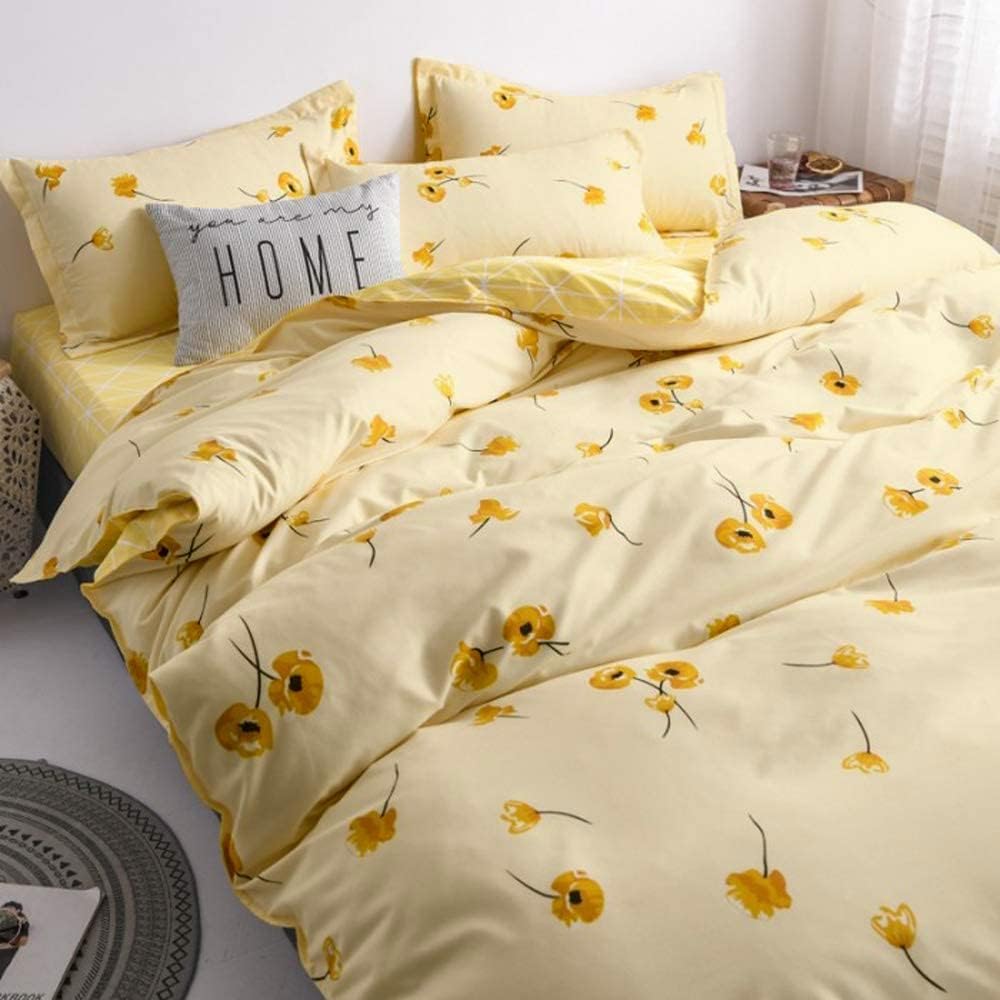 Homewish Yellow Floral King Size Duvet Cover Set - Image 3