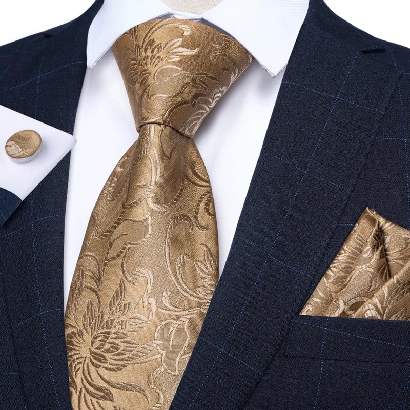 Corbata de seda paisley para hombres set regalo boda miniatura 2