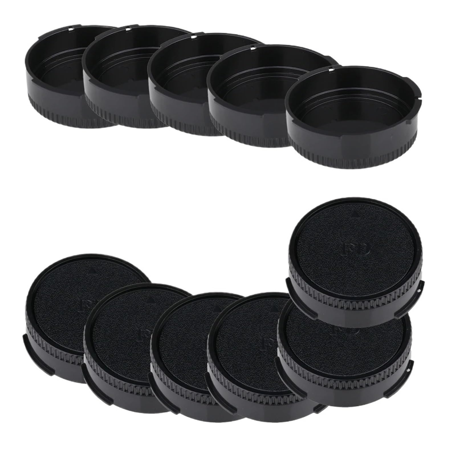100PCS Set aus Objektivrückdeckel und Gehäusedeckel, kompatibel mit Canon | Schwarzes Staubschutz-Set aus Kunststoff, hintere Objektivkappe und Kamera-Gehäuseset, FD Mount(Rear Lens Cap)
