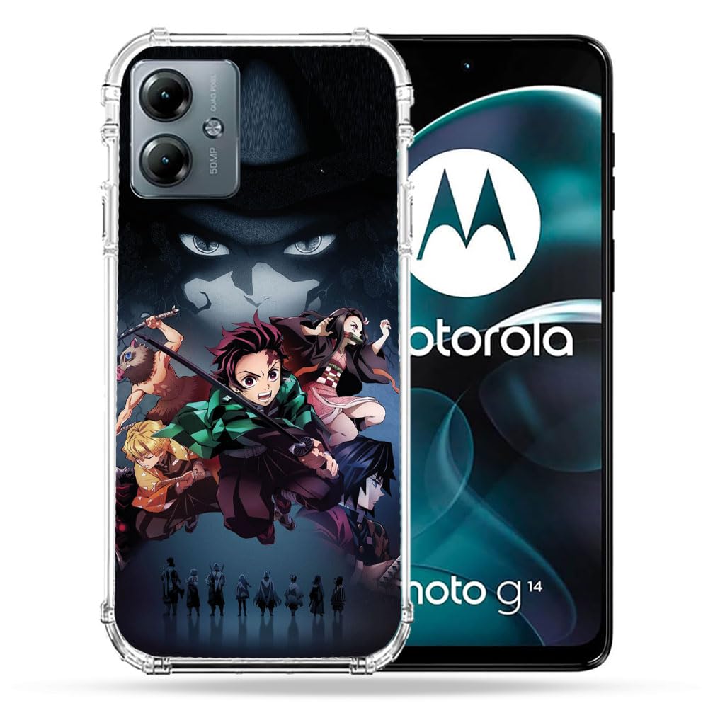 Cokitec Reinforced Case for Motorola G14 4G Manga Demon Slayer Black