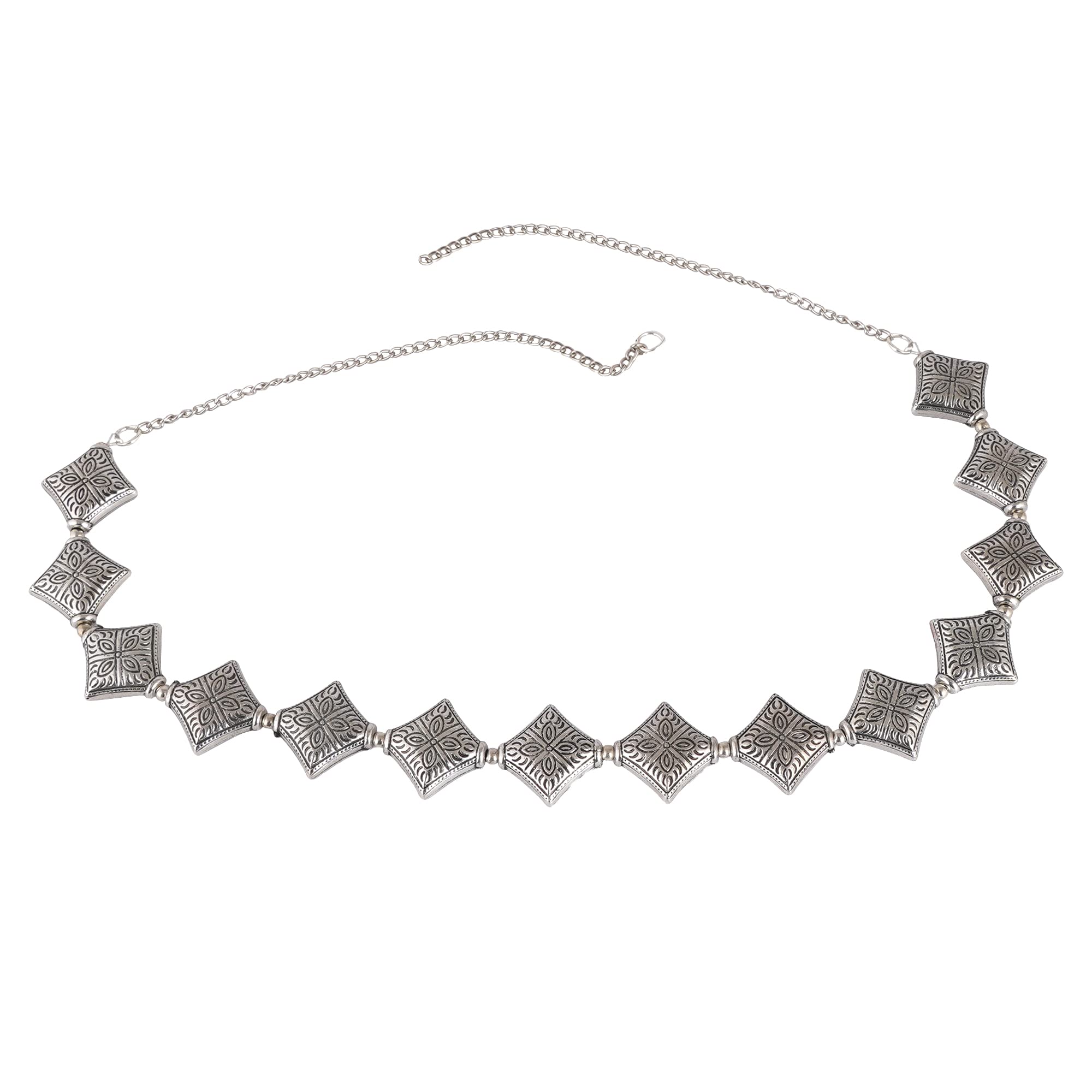 Shreyadzines Oxidized Oxidised Silver Traditional Floral Rajasthani Sheeshphool/Mathapatti Hairband for Women