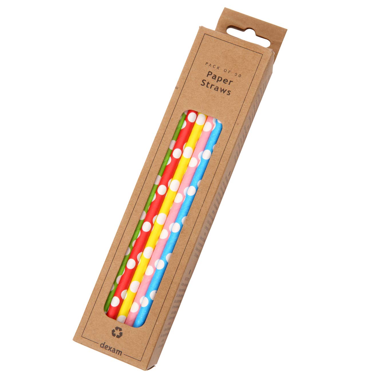 Polka Dot Straws Pack/50 Assorted Colours
