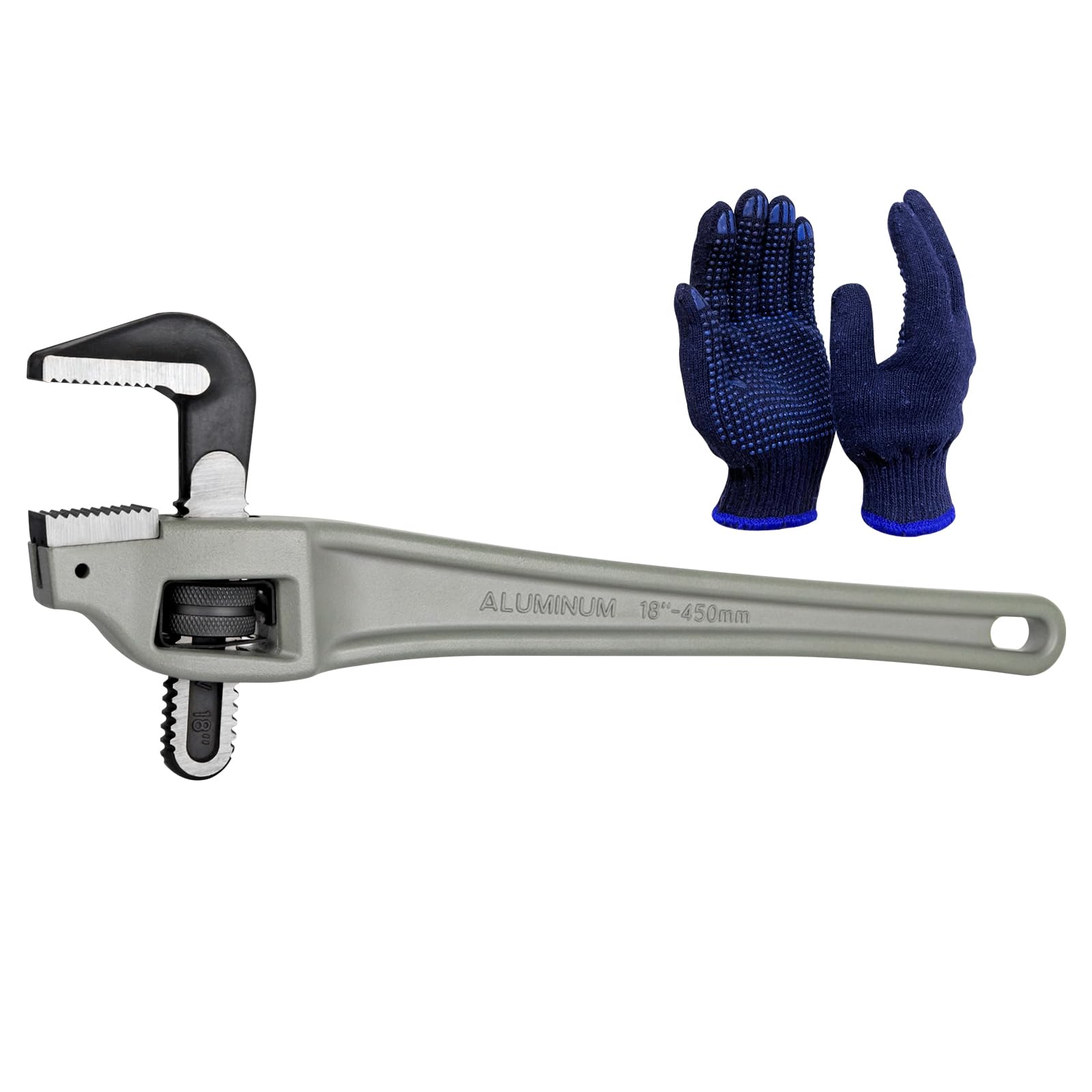 Aluminiowy klucz do rur z przesunięciem, 80 mm, regulowana pojemność szczęk, wytrzymały klucz hydrauliczny z kutą stalową szczęką (CR-V), idealne narzędzie hydrauliczne przekracza standard GGG