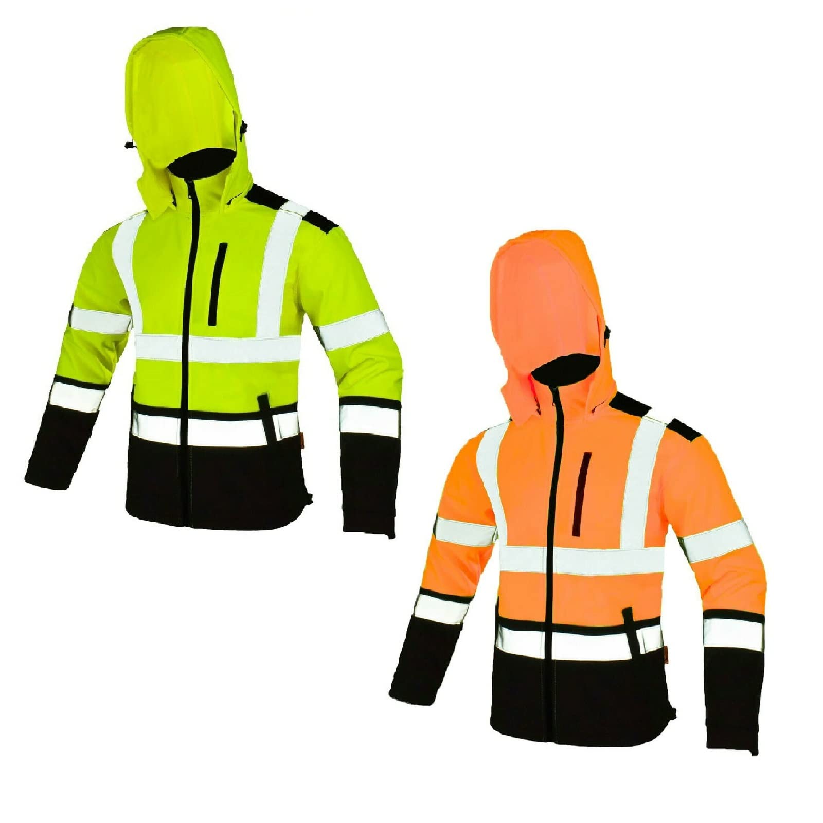 Art.Master Softshelljacke Arbeitsjacke Warnschutz Jacke Warnjacke Softshell Jacke mit Kaputze Gr.M-XXXL