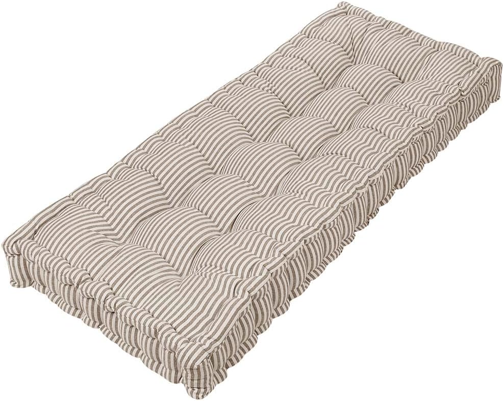 Dibor Garden Furniture Bench Cushion Outdoor Seat Pad Mattress Cushion (Grey Stripe)