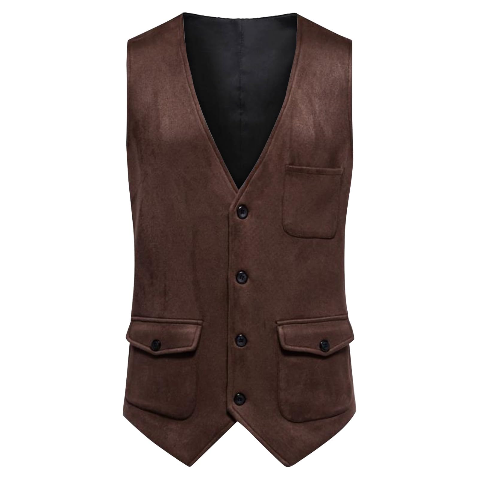 Gilet da uomo, sportivo, elegante, blu, senza maniche, cammello