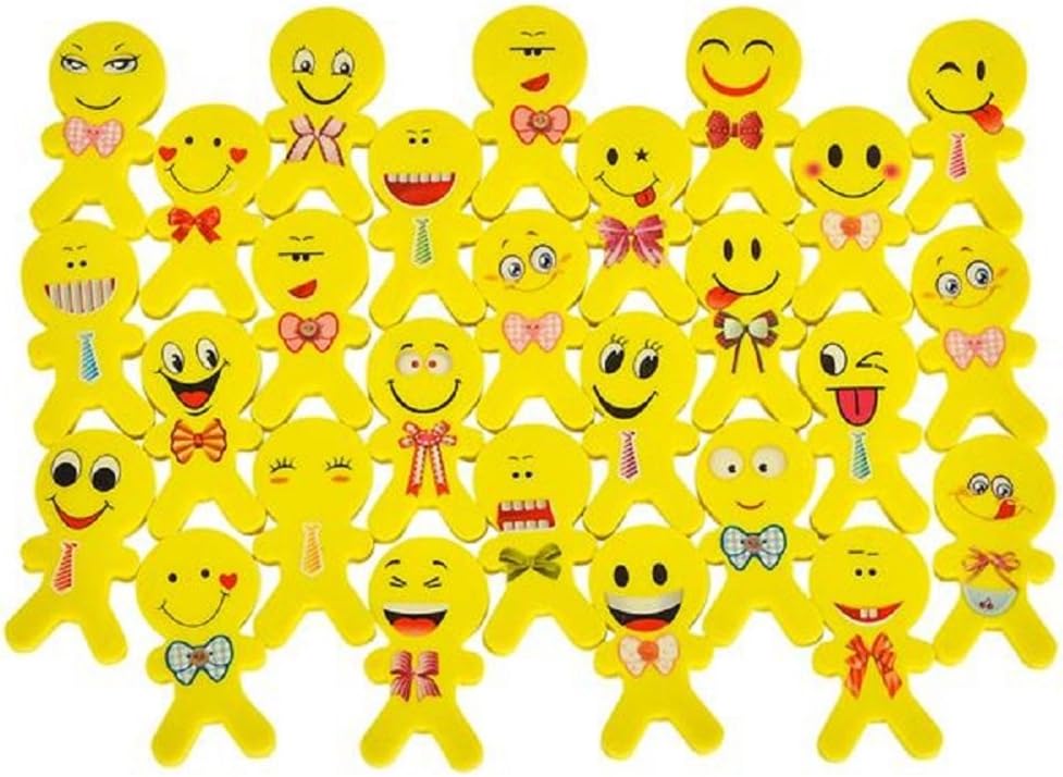 Novelty Treasures EXPRESSIVE Set of 48 Emoji Buddy Erasers (2" each)