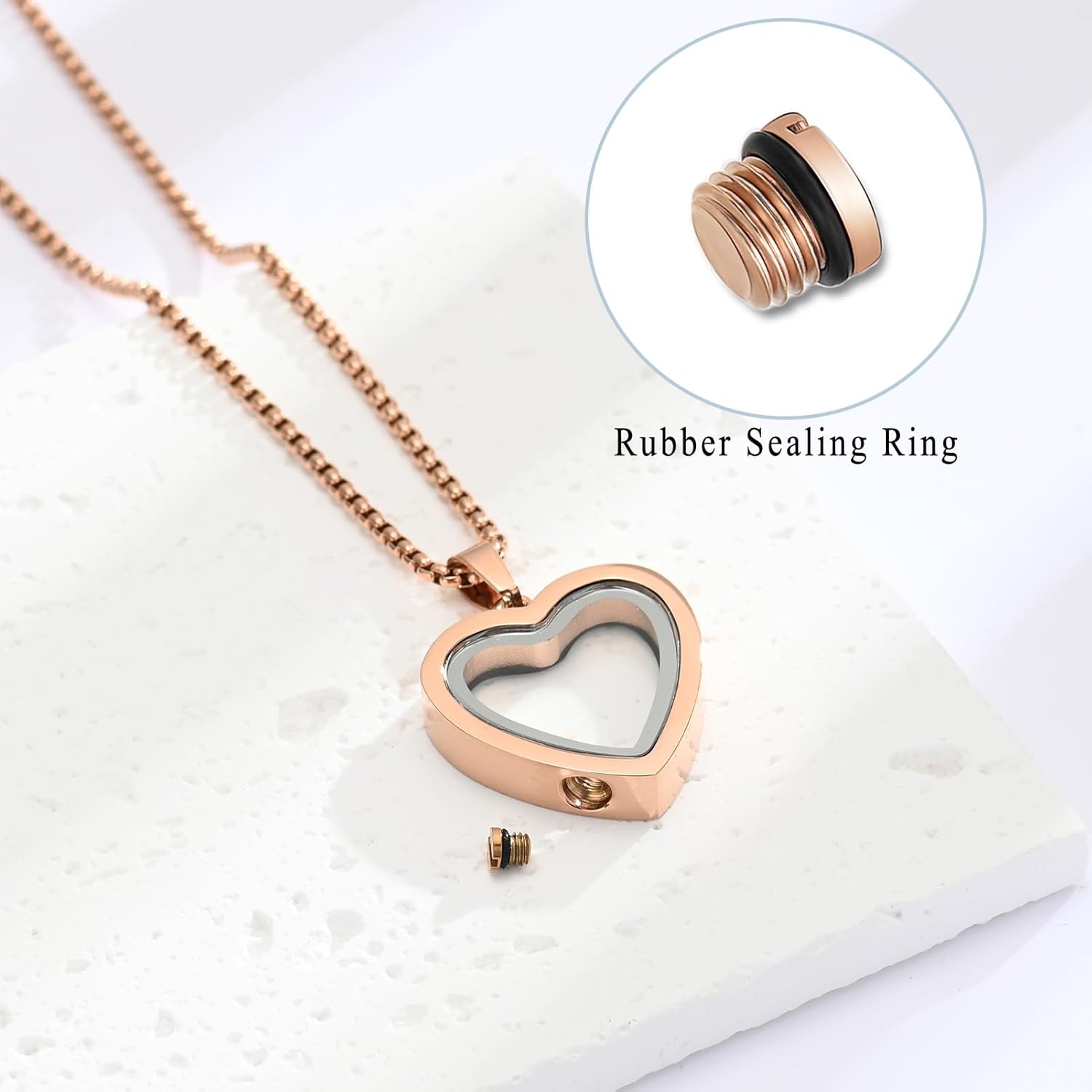 Cremation Jewelry Glass Urn Necklace for Ashes Heart Stainless Steel Ashes Pendant for Women Men Keepsake for Jewelry Memorial Lockets for Ashes - Image 5