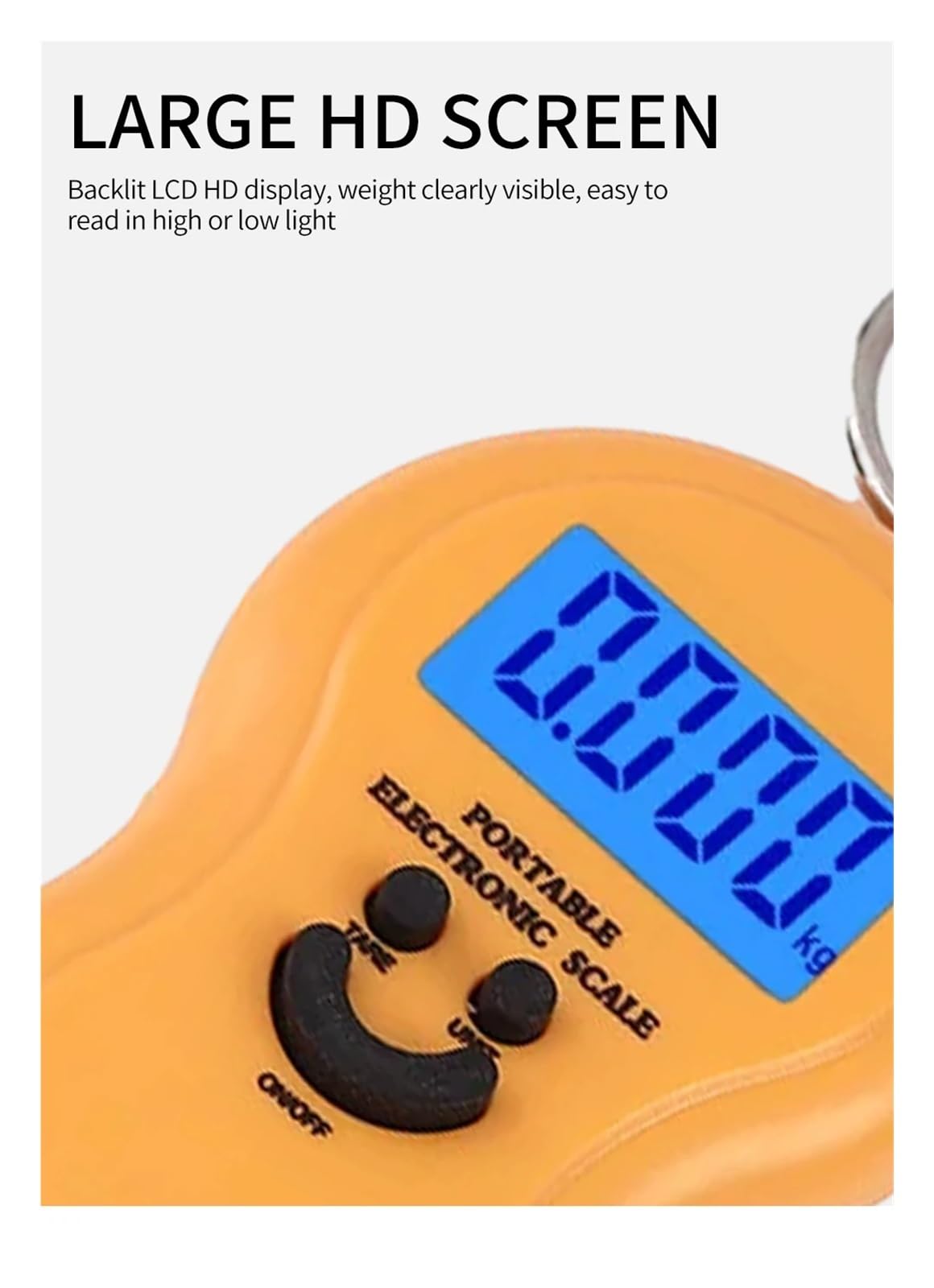 1 szt. 50 kg / 10 g LCD cyfrowa waga przenośna wisząca podświetlana wędkarska kieszonkowa elektroniczna bagażowa mini do budownictwa(Black)