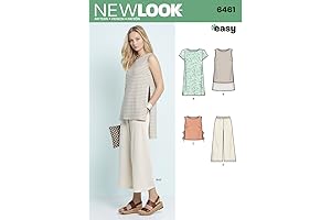 NEW LOOK Patterns Misses' Dress, Tunic, Top and Cropped Pants Sewing Pattern A (6-8-10-12-14-16-18) 6461