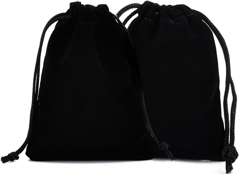 7X9cm（2.7x3.5inch）100pcs/lot Wholesale Black Velvet Cloth Jewelry Pouches / Drawstring Bags