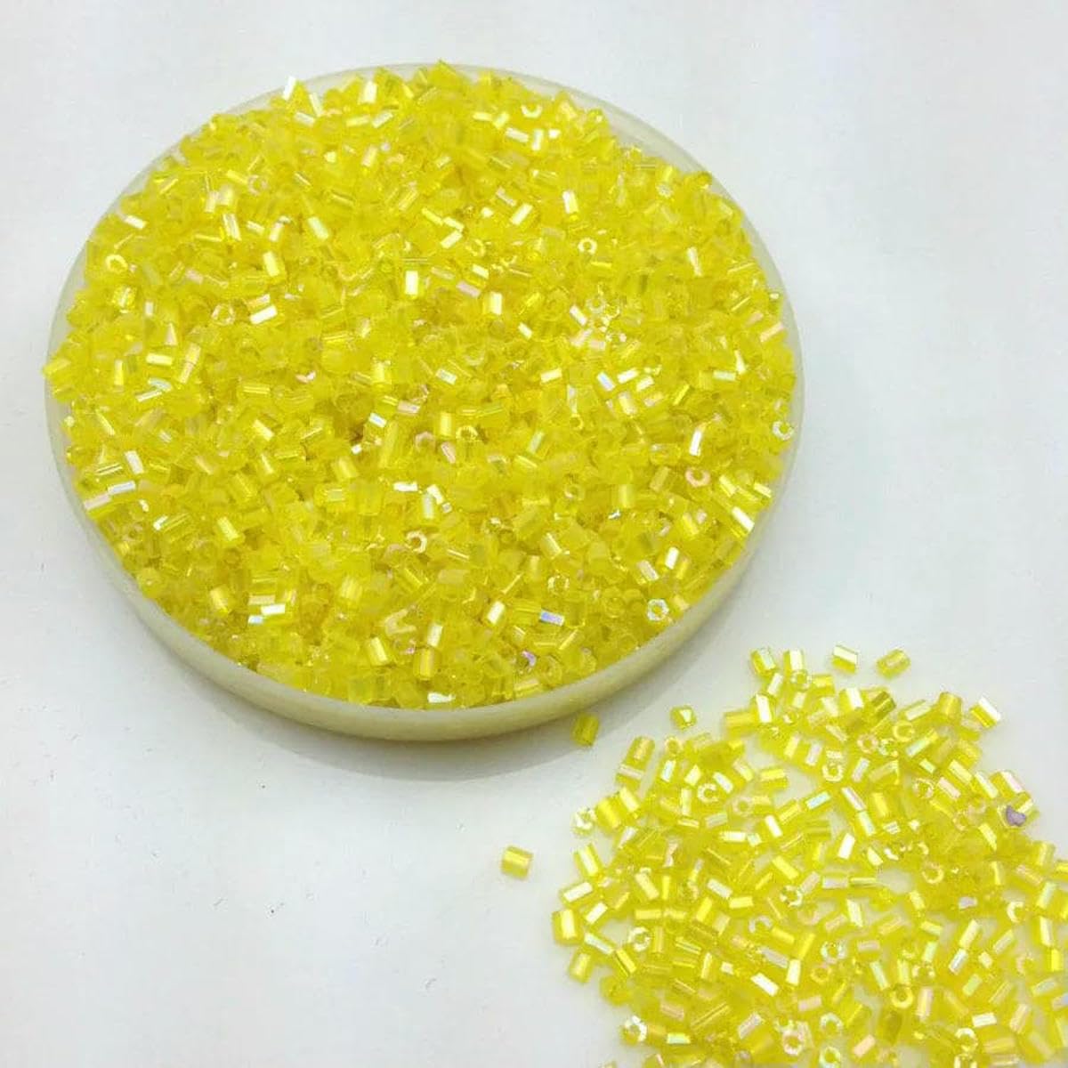 Kit de fabricación de pulseras, 1000 cuentas de tubo de cristal, 2 x 3 mm, cuentas checas sueltas transparentes AB para manualidades de joyas y prendas de vestir