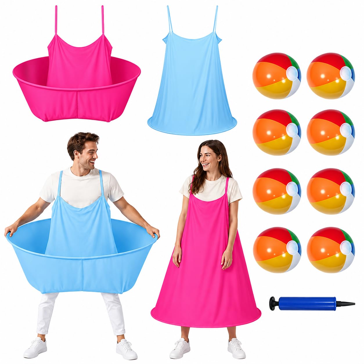 Granny Pants Games, 11PCS Granny Pants Adult Garden Games Set, Giant Sports Day Kit with 2 Oversized Pant &8 Bouncy Balls &Air Pump for Kids Adult, Family Reunion Yard Outdoor Games for Garden Party — image 1