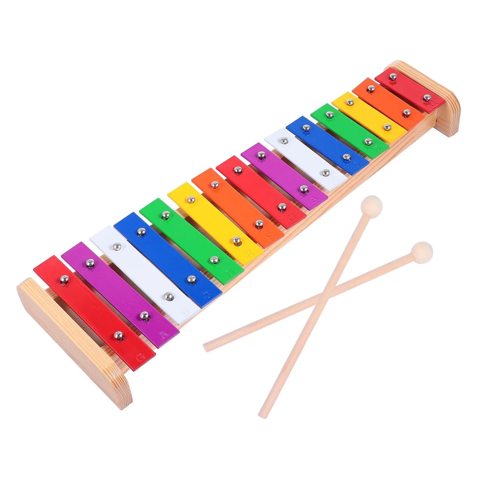 Glockenspiel Strumento a percussione con tavola armonica in alluminio colorato, elegante, a 15 note