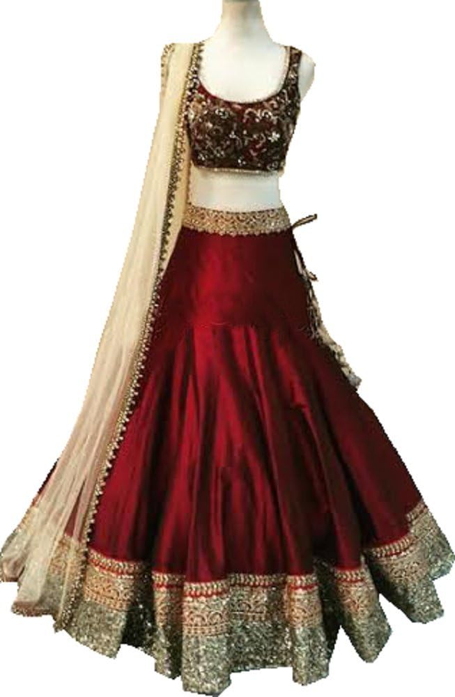 Beautiful Lehenga Choli EthnicDresses Women's Indian Wedding Gherdaar Skirt