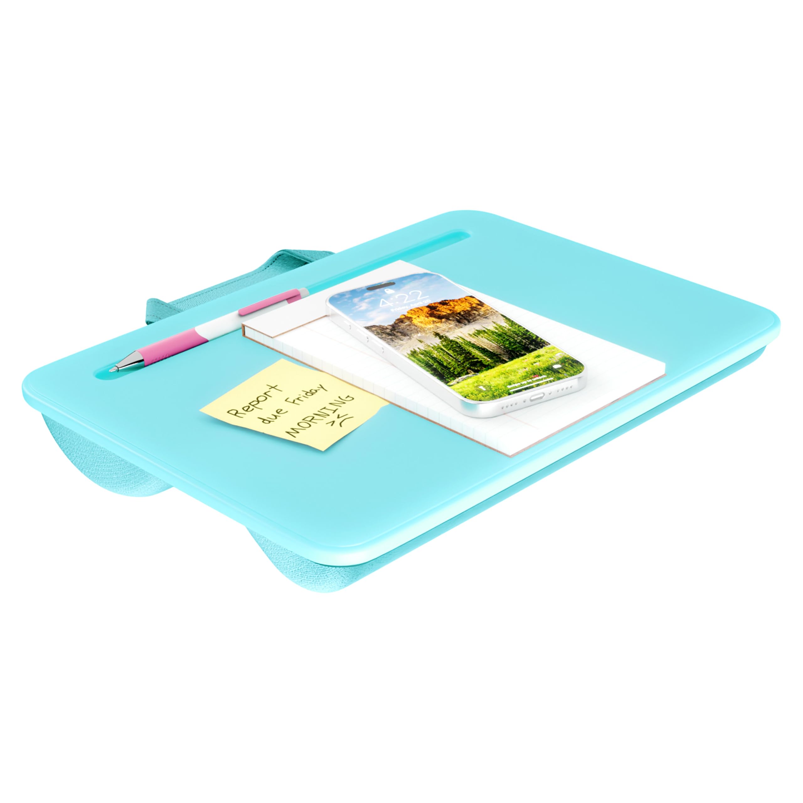 Compact Lap Desk – Fits Up to 15″ Laptops – Aqua Sky – Style No. 43109