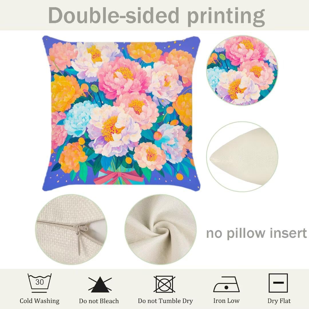Fundas Cojines 40x40 cm Exterior Cojines Rosa Fundas de Almohada Juego de 4, Cuadrados Funda Cojin Flor Almohadas con Cremallera, Sofa Cama Decorativos para Hogar, Jardín, Salón y Dormitorio Ym623