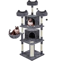 Yaheetech Albero Tiragraffi per Gatti Adulti Alto 174 cm XXL Grigio Scuro
