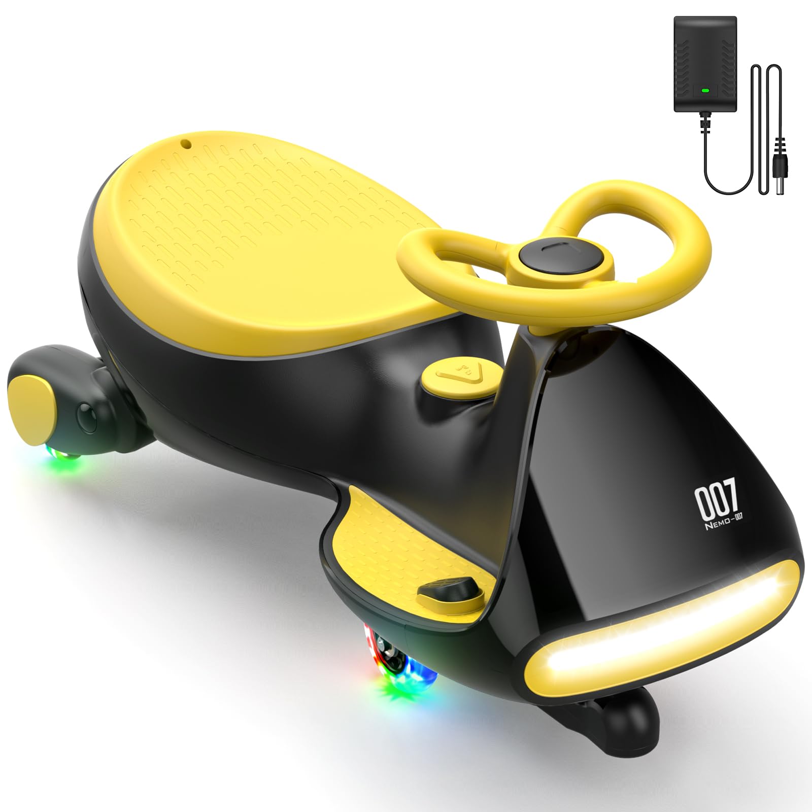 FanttikRide N7 Classic Electric Wiggle Car, Anti-Rollover, Ages 3+, Yellow