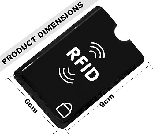 Vista 4 de 12 fundas para tarjetas de crédito con bloqueo RFID, para protección contra robo de identidad, se adapta perfectamente a la carteranegro, Negro