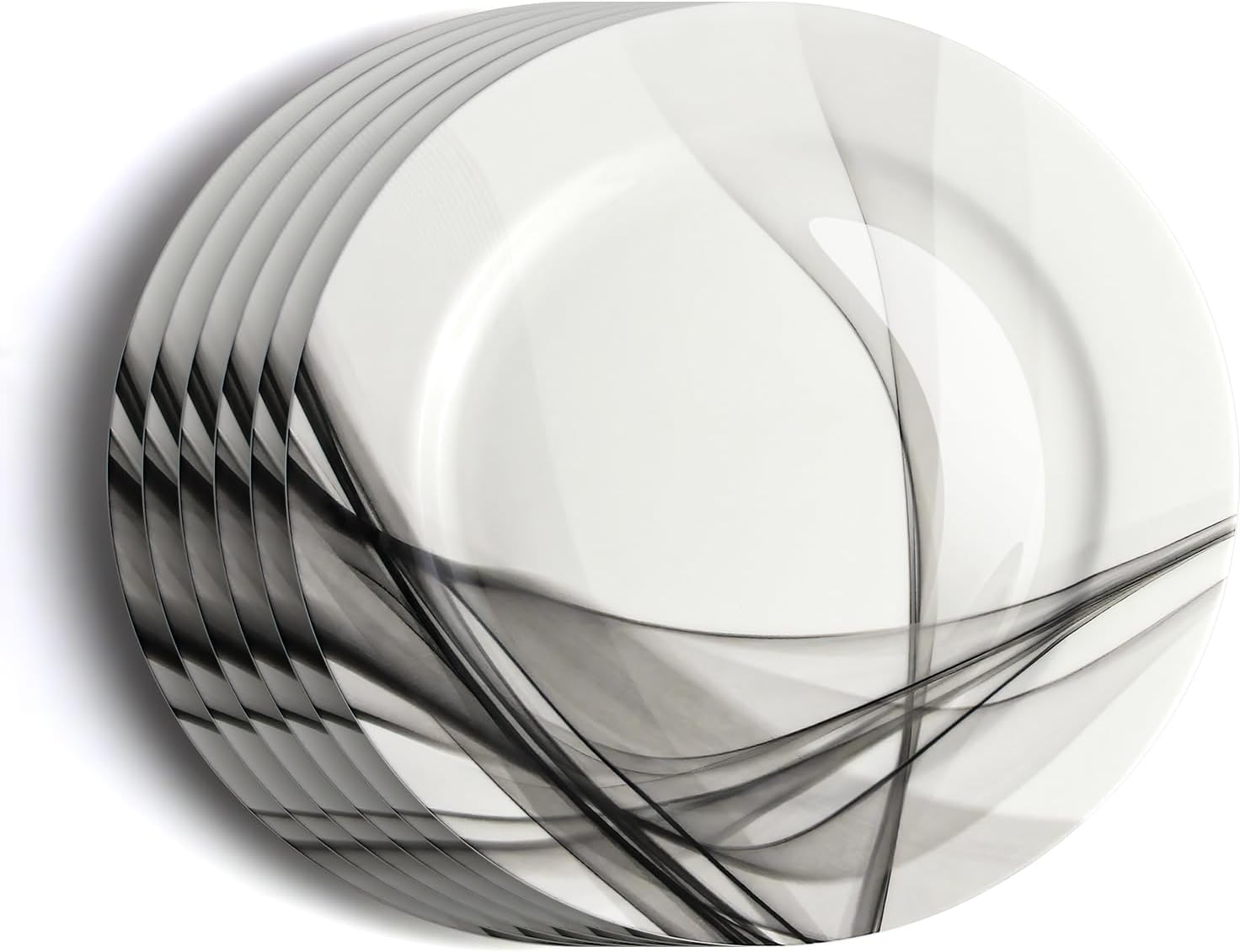 IQCWOOD Ceramic Dinner Plates Set of 6, 10.5 inch Dish Set Microwave, Oven and Dishwasher Safe, Scratch Resistant, Kitchen Porcelain Serving Dishes, White Dinner Plates Restaurant Dishes