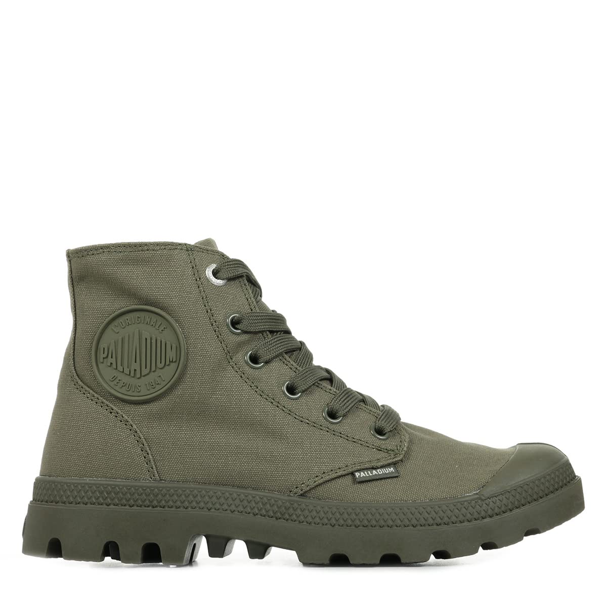 Palladium Men's Green Lace-Up Boots, 3 Uk, Monochrome Olive Military Boots
