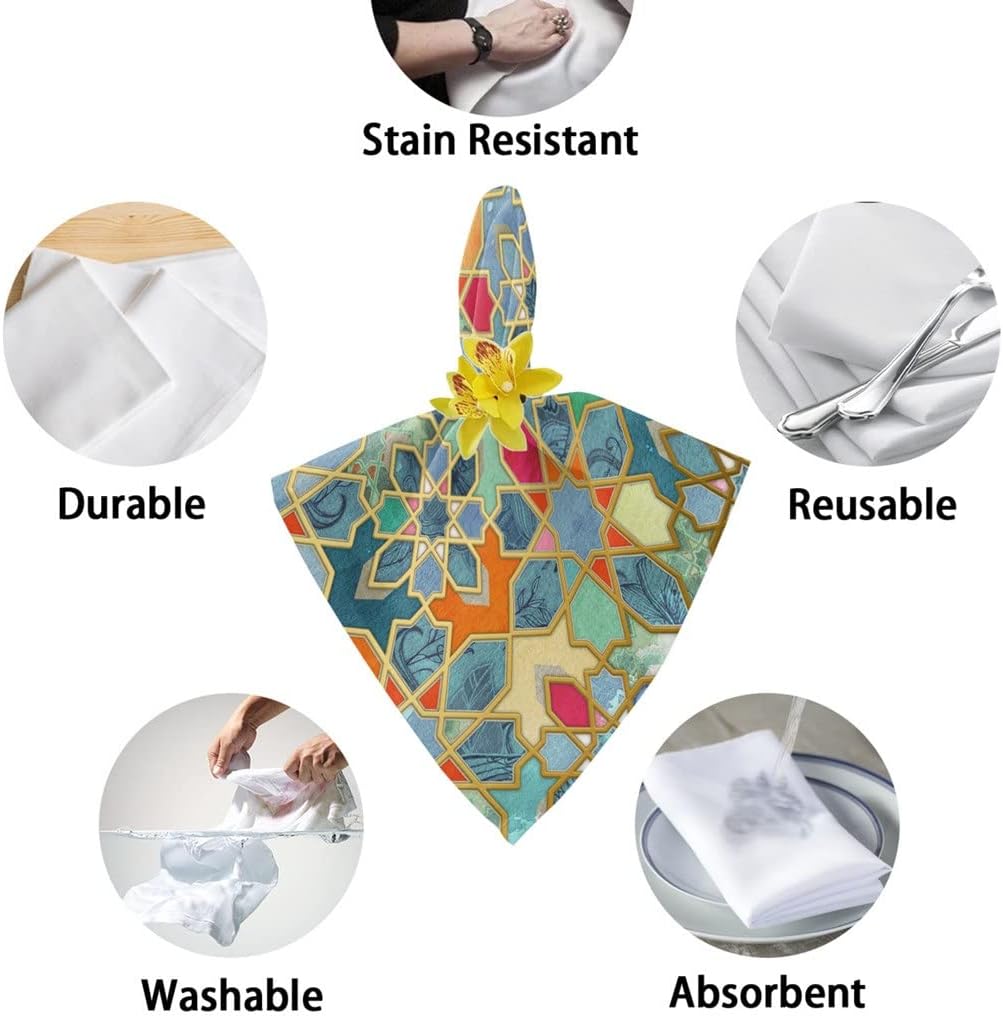 Colorful Table Napkins Cloth Set Handkerchief Wedding Party Placemat Banquet Tea