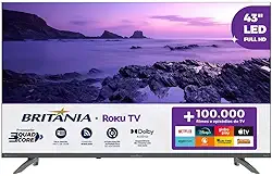 Smart TV 43” Britânia BTV43VA4REGB Roku TV LED Dolby Audio