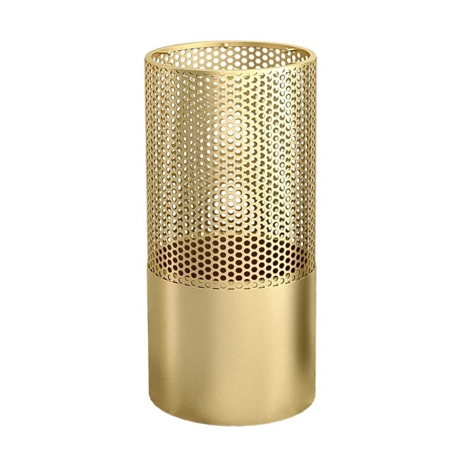 sdSDGrw umbrella stand, Modern Metal Umbrella Stand with Hooks - Hollowed-Out Design for Entryway & Outdoor Use(Gold,50cm)