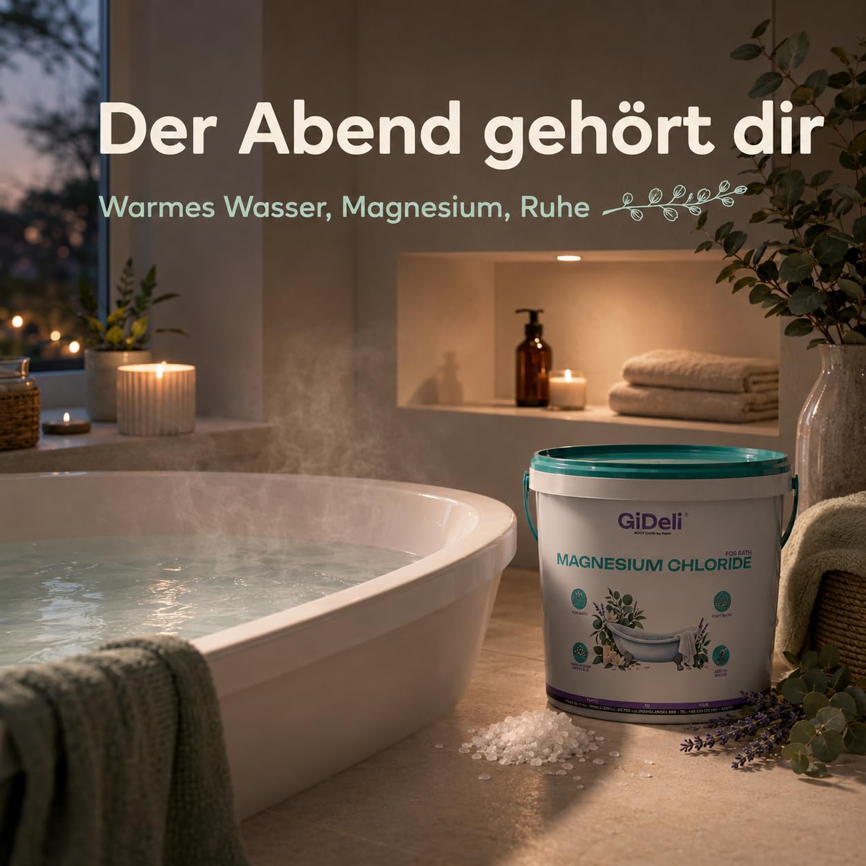 GiDeli Magnesium Flocken Badesalz für Vollbad und Fußbad 20kg