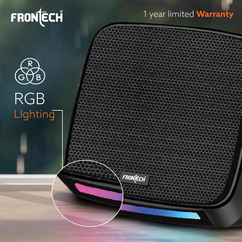 FRONTECH 2.0 USB Powered Multimedia Speakers with RGB Lights | 2 x 3W Drivers (5.2 cm) | AUX Connectivity | for Laptop, PC, Mobile | 1 Year... - Image 5