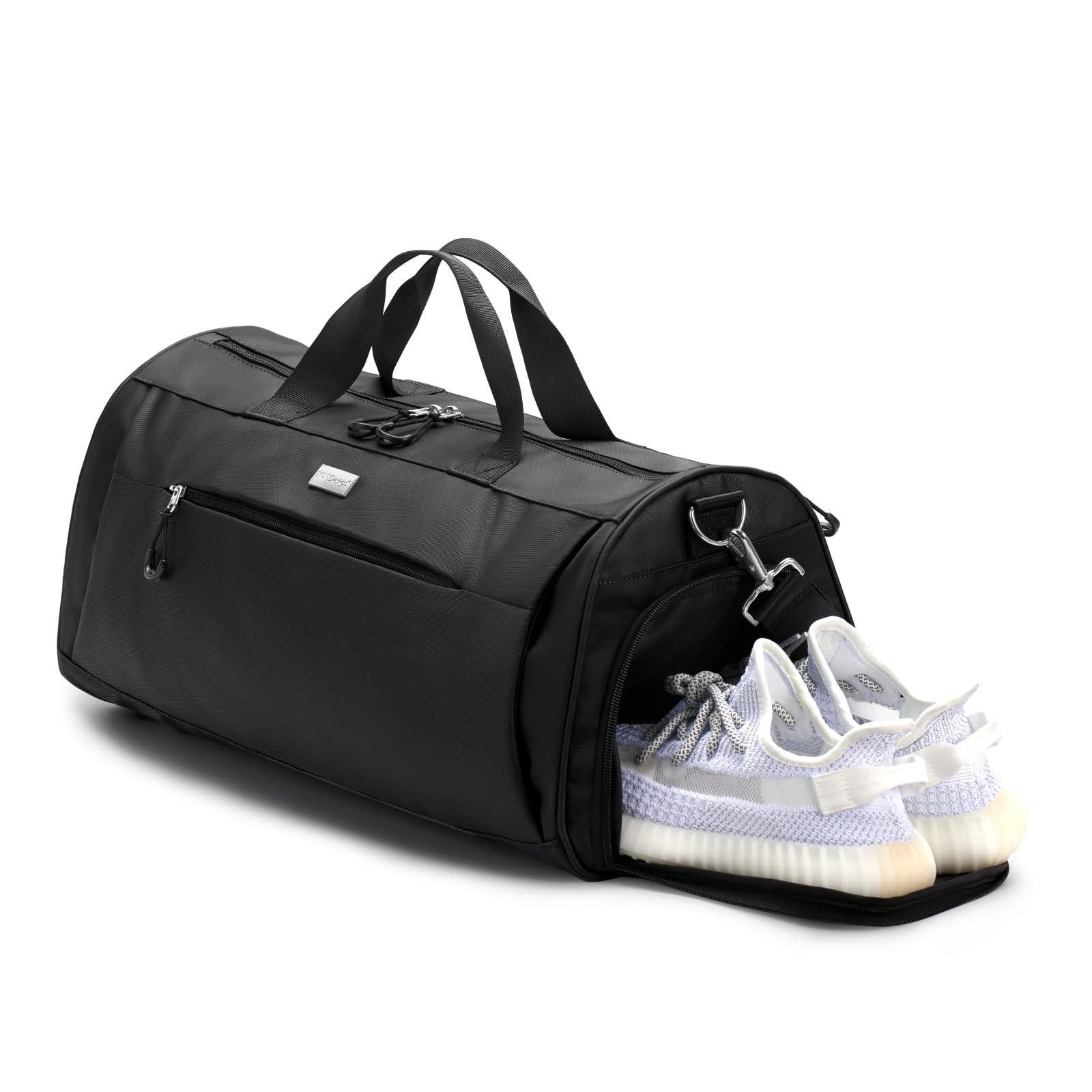 TOPDesign Gym Bag for Women & Men, Unisex Duffel Bag with Shoe Compartment & Wet Pocket for Travel Sports Gym (L Black)