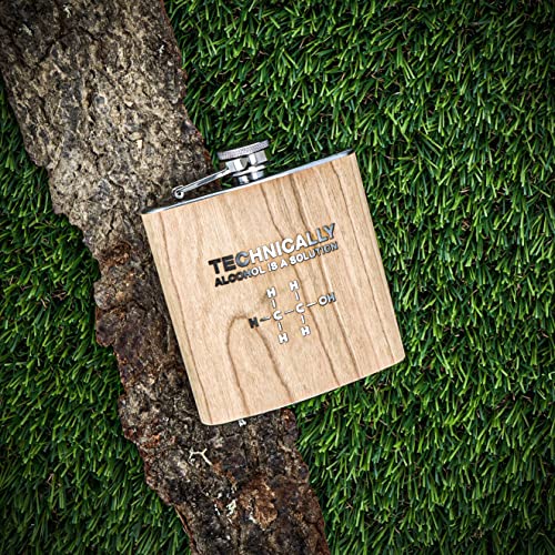 Spruchreif I Engraved Stainless Steel Hip Flask I Wooden Hip Flask I Alcohol Flask I Alcohol Gift I Drinking Flask I Funny Gift I Funny Father' S Day Gift I Men Cave #TOP6