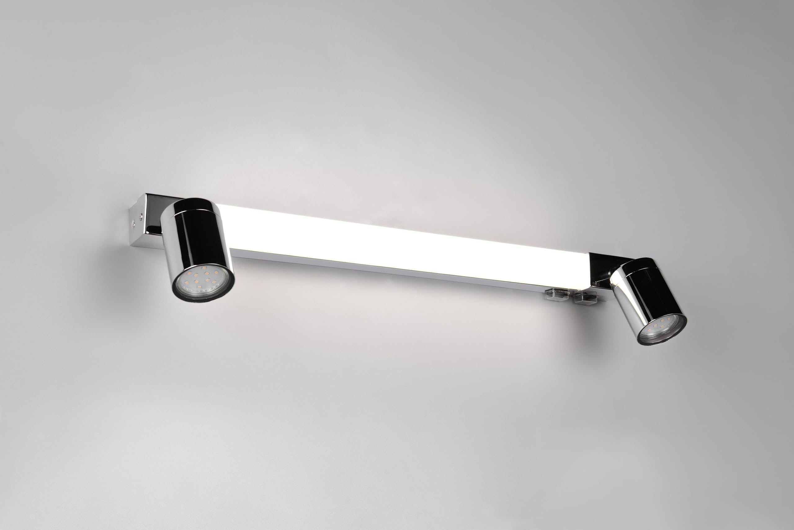 Trio Leuchten Aplique de baño LED ENRICO 281470306, metal cromado, 6,5 vatios LED, excl. 2x GU10, color de luz ajustable