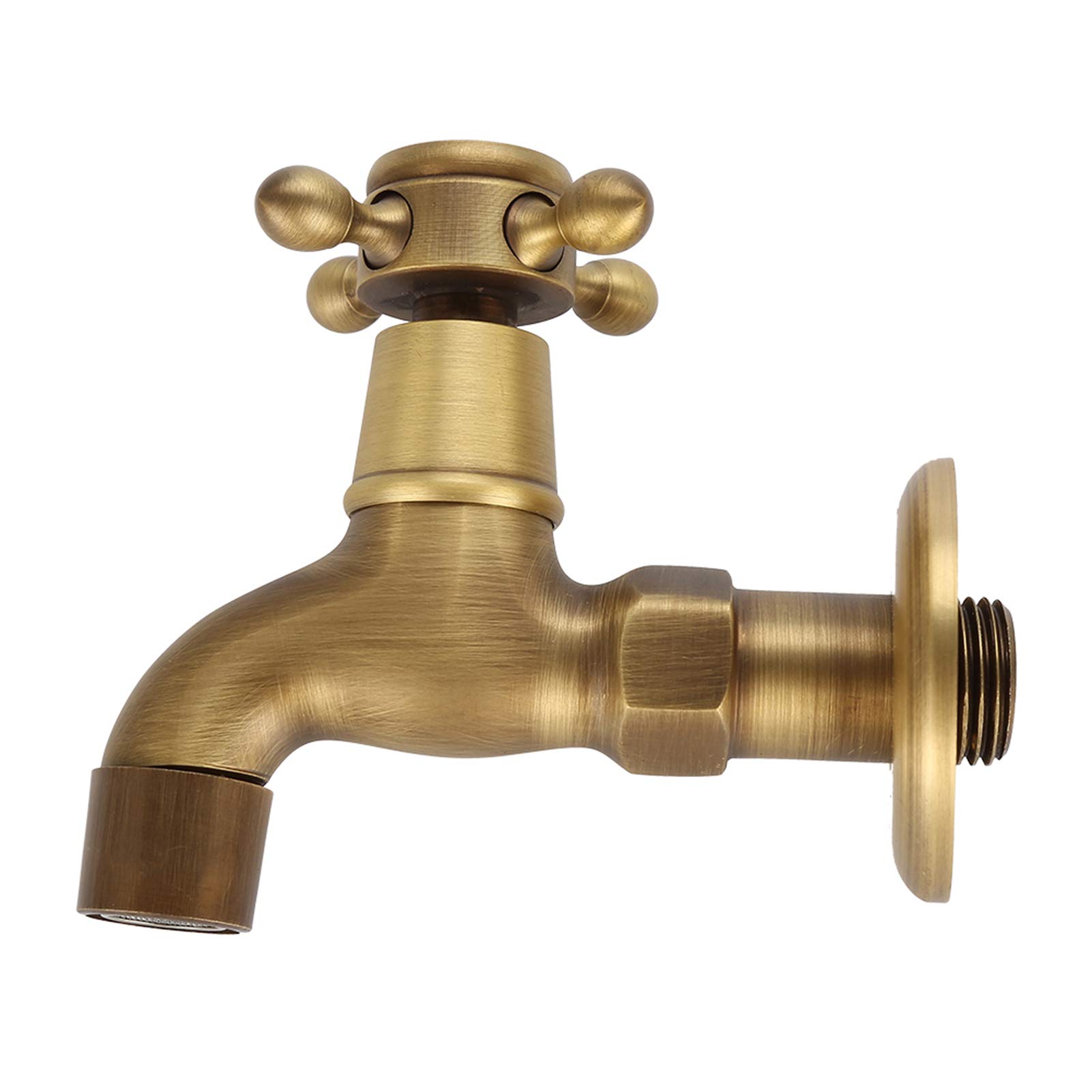 Grifo Vintage de Montaje en Pared, Grifo de Latón Macizo para Fregadero de Cocina, Fregona y Piscina, Agua Fría