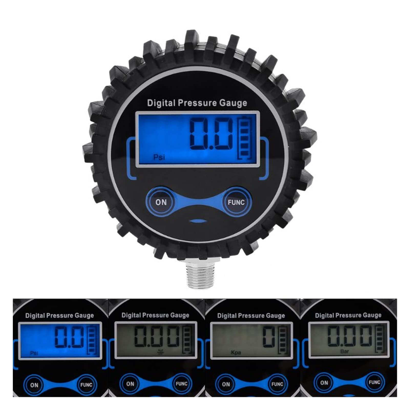 Medidor de presión de neumáticos Digital de 0-200 PSI, medidor PSI de Aire para Coche, probador de presión de neumáticos 1/8 NPT