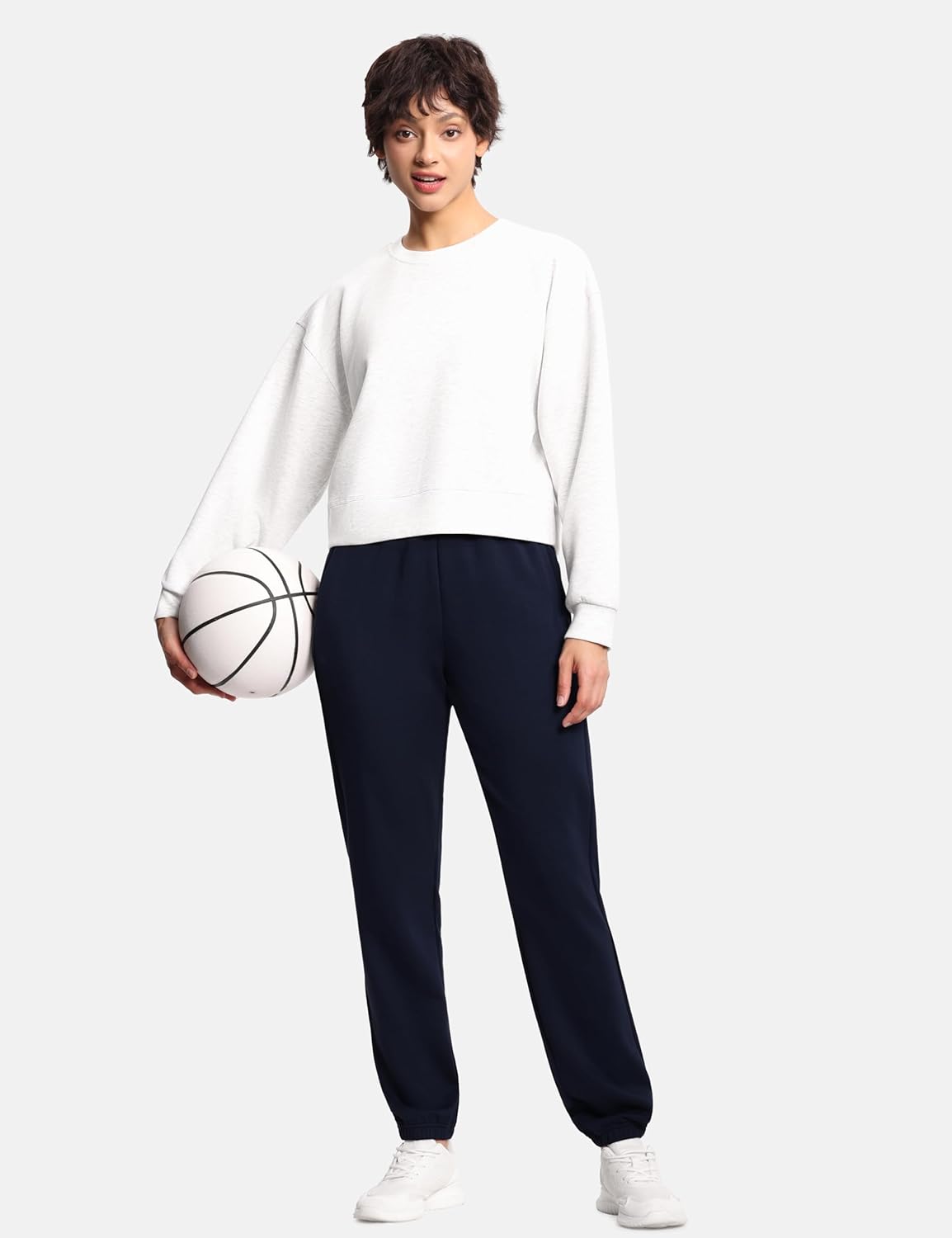 THE GYM PEOPLE Women's Crewneck Cropped Pullover Sweatshirt Cute Basic Long Sleeves Workout Tops - Image 7