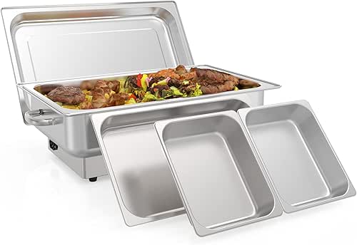 Food Warmers for Party Buffets, Electric Chafing Dish Set, 2x4.5QT