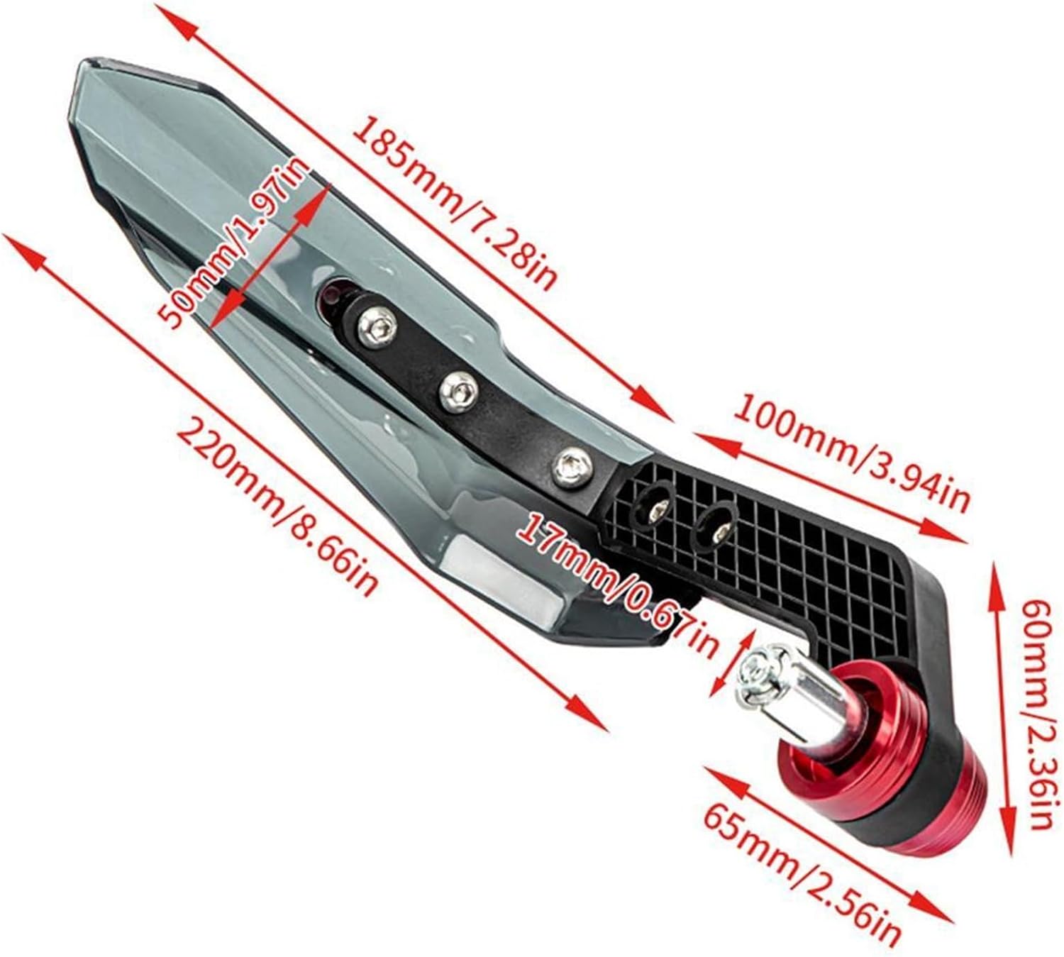 Handguard Motorcycle Hand Guard shield Protector, 2pcs/set Handguard Handle Hand Guard Shield, for Electric Bike Motorcycle Accessory (Color : Rojo, Size : A)