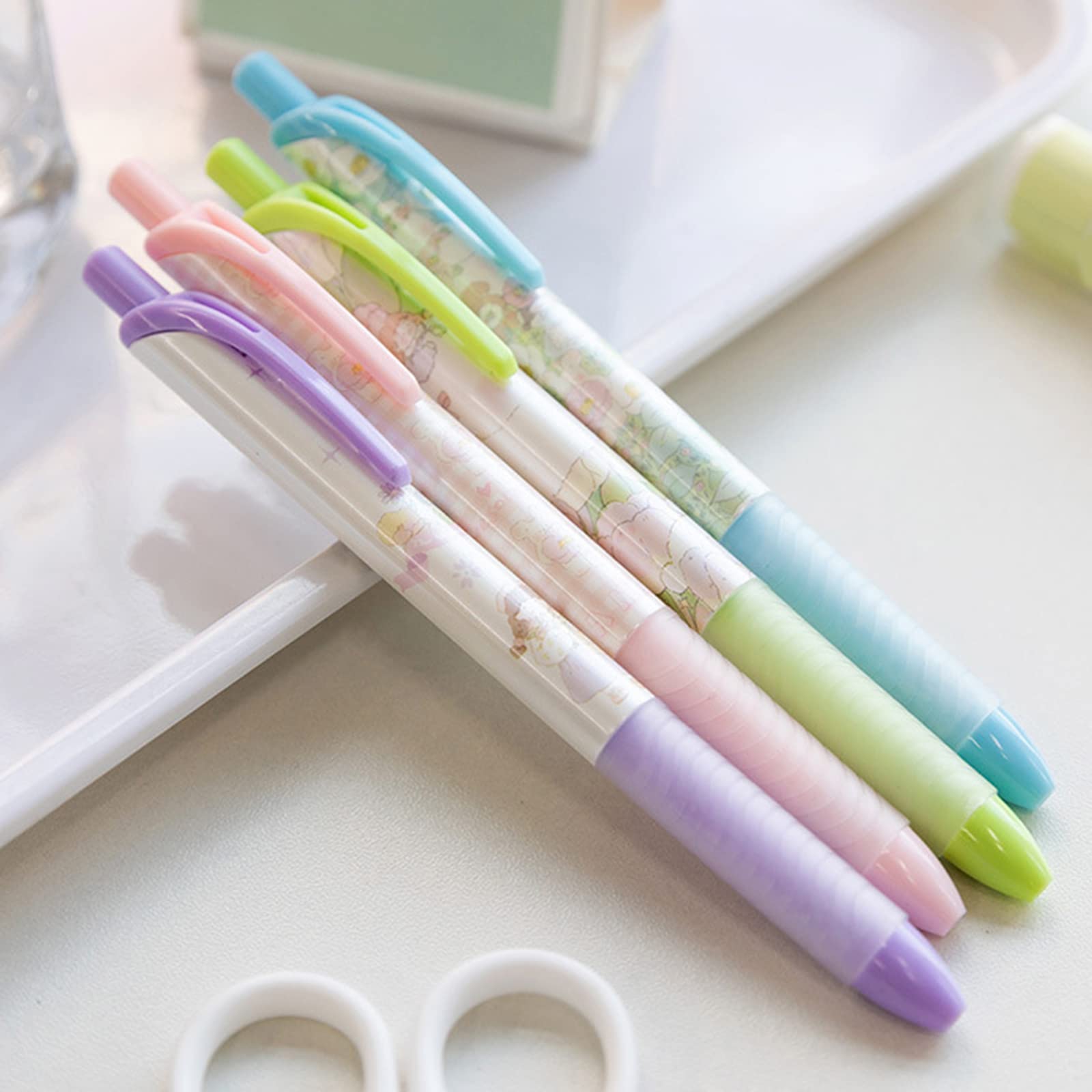 Lot De 5 Stylos À Encre Gel Rétractables Avec 10 Stylos Noirs De 0,5 Mm